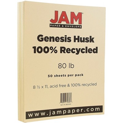 JAM Paper Recycled 80lb Cardstock 8.5 x 11 Coverstock Genesis Husk 2821412