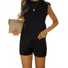 Lounge Knit 2 Piece Sets for Women Sleeveless Mock Neck Sweater Tops with Soft Knit Pull-on Shorts Sweater Vest Sets - 3 of 4