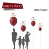 PartyWoo Balloons Ruby Red Dark Maroon 18 12 10 5 Inch 100 pcs - 2 of 4