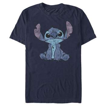 Men's Lilo & Stitch Watercolor Stitch T-shirt - Royal Blue - Small : Target