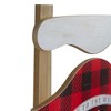 Northlight 24” Red and Black Buffalo Plaid Merry Christmas Sled Wooden Hanging Wall Sign - 4 of 4