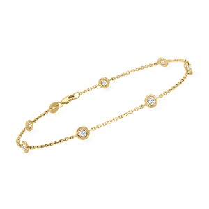 Ross-Simons 0.50 ct. t.w. Diamond Station Bracelet in 14kt Yellow Gold - 1 of 4