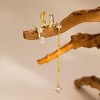 Pearl Earrings: 14k Gold-plated Cubic Zirconia Accented Pearl Drop Dangle Wedding Engagement Earrings For Women Bridal Bridesmaid - 4 of 4