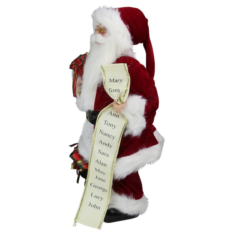 Northlight 16" Red Traditional Standing Santa Claus Christmas Figure with Naughty or Nice List, 2 of 6