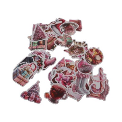 Unique Bargains Christmas Stickers for Ceramic Glass Metal Paper Plastic Waterproof Holiday Decorations 50 Sheets Vinyl Pastel Colors 1Set