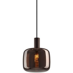 Possini Euro Design Janna 7 1/2" Modern Pendant Ceiling Light Fixture Dining Room Over Table Hanging Brown Matte Coffee Finish Espresso Glass Mini - 1 of 4
