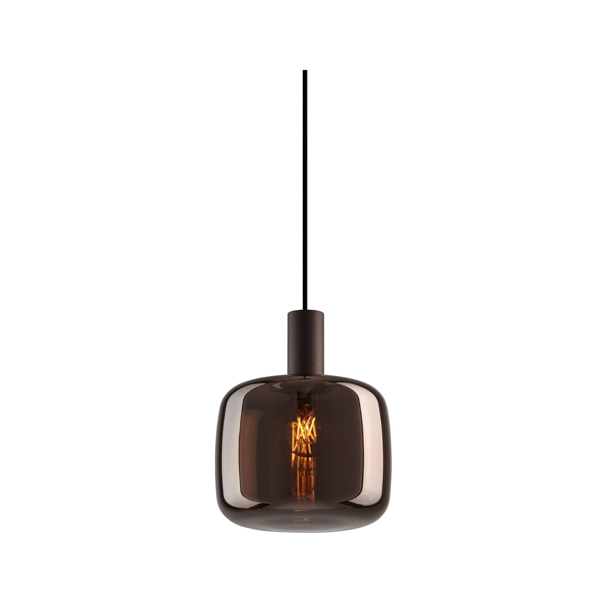 Possini Euro Design Janna 7 1/2" Modern Pendant Ceiling Light Fixture Dining Room Over Table Hanging Brown Matte Coffee Finish Espresso Glass Mini