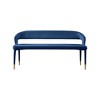 Meridian Furniture,Destiny Navy Velvet Bench - 3 of 4
