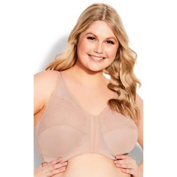 Women's Plus Size Wireless Front Closure Bra Full Coverage Lace - WF  Shopping