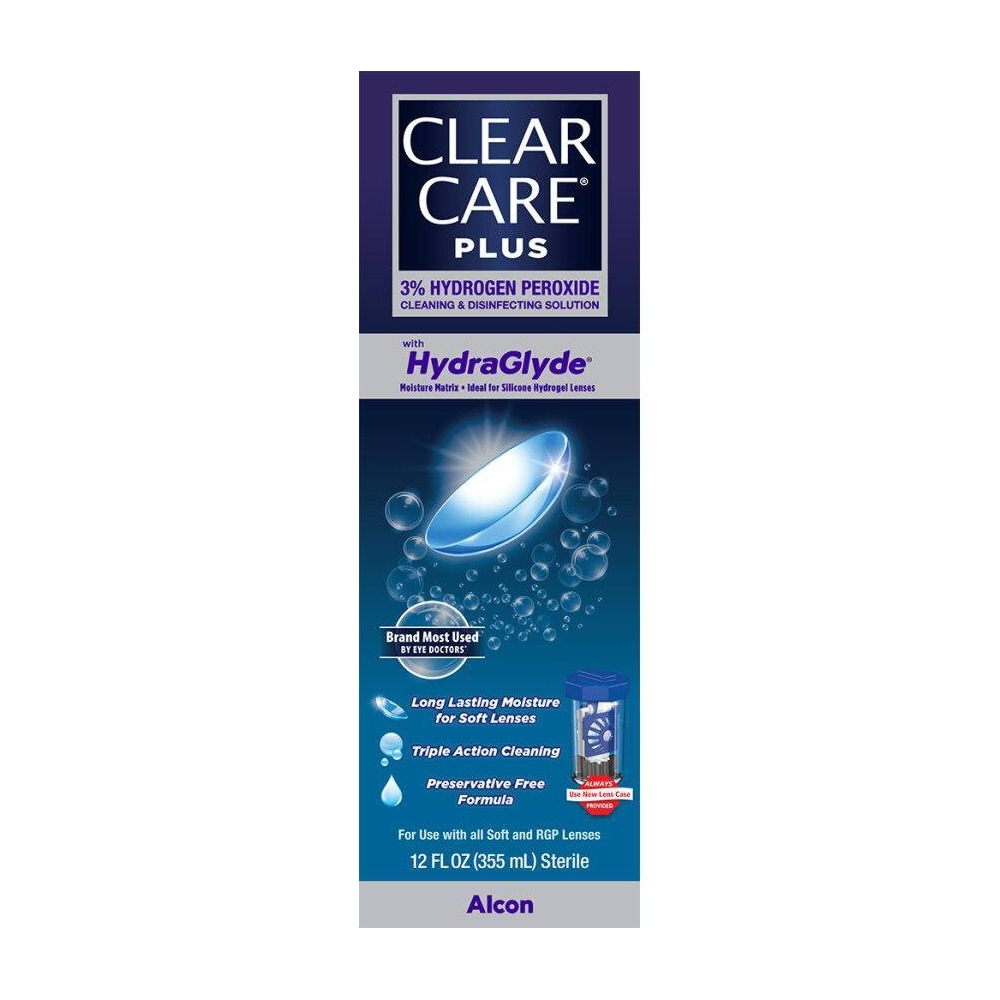 Clear Care Plus with Hydraglyde Cleaning and Disinfecting Contact Lens Solution For Soft Lenses - 12 fl oz