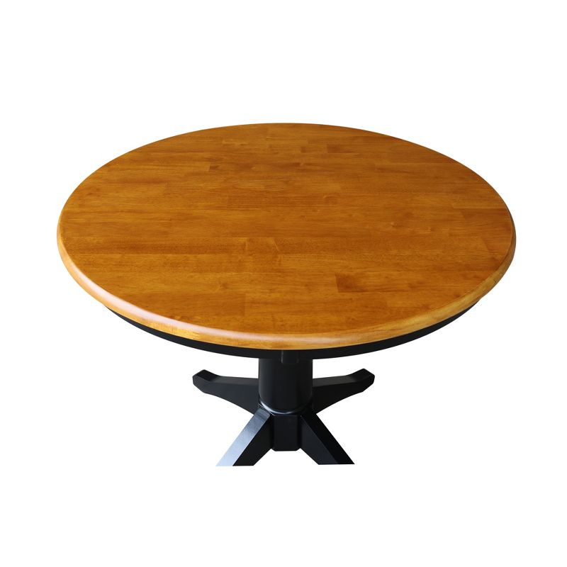 36" Mark Round Top Pedestal Table Black/Cherry - International Concepts, 5 of 8