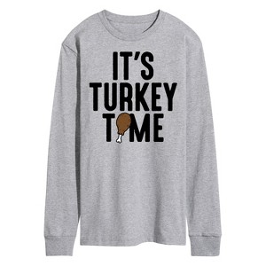 Men's - Instant Message - Its Turkey Time Long Sleeve Graphic T-Shirt - 1 of 4