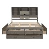 PAGED Modern Wooden Storage Bed, Queen Size Bed Frame with Storage Headboard and 8 Drawers, Platform Bed for Bedroom, No Box Spring Needed - 4 of 4