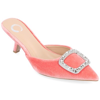 Journee Collection Womens Rishie Slip On Kitten Heel Mule Pump