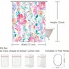 Pink Floral Shower Curtain Set, 72 Wx 72 H, Watercolor Flower Design for Bathroom Decor - 4 of 4
