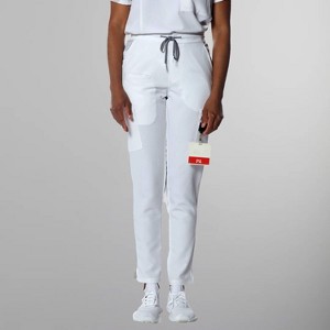 Members Only Women’s Scrub Jogger Cargo Pant with Open Bottom Leg (Printed Waist Pocket Bags) - 1 of 4