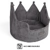 Nandog Pet Gear Crown Bed Micro Plush Dog Bed - Dark Gray - 4 of 4