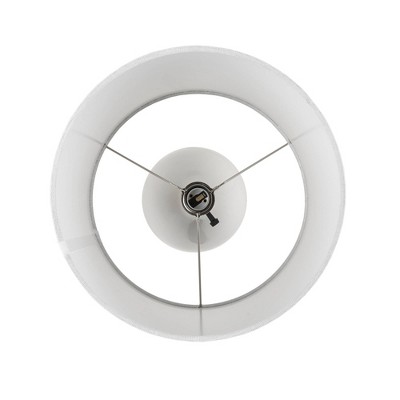 Liora 19" White and Silver Ceramic Table Lamp Set