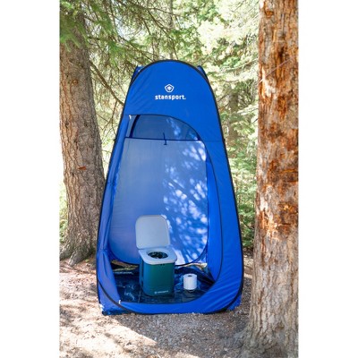 Compact Green and Gray Plastic Portable Camp Toilet