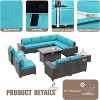 ALAULM 13 Pieces Patio Furniture Set, Rattan Wicker Outdoor Conversation Sets, Furniture Sectional Sofa Set - 3 of 4