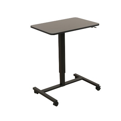 HomeRoots Adjustable Black Wood and Stainless Steel Rolling Standing Desk