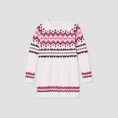 girls cream sweater dress