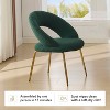 MAYEERTY Velvet Dining Chair, Curved Backrest Golden Metal Legs, Kitchen Dining Room, White - 3 of 4