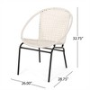 SKRAN Set of 2 Outdoor Wicker Chair, Patio Accent Chair, Grid Woven Chair with Iron Frame for Patio, Porch, Poolside and Balcony, White - 3 of 4