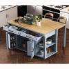 Coolbibila-47''Kitchen Island With Extendable Dining Table, Rubber Wood Veneer Kitchen Table With Internal Storage Rack, Kitchen Island - 2 of 4