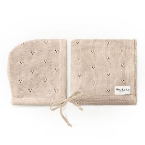 Luxury Organic Cotton Baby Swaddle Receiving Blanket + Hat Gift Set for Newborns and Infant Boys and Girls - 1 of 4