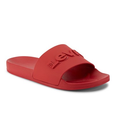 Levi's Mens 3d Slide Slip On Sandal Shoe, Red, Size 11 : Target