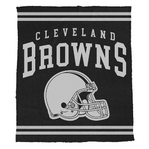 NFL Cleveland Browns Midnight Logo Cozy Knit Blanket - 1 of 2