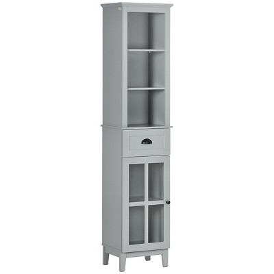 Costway 71'' Tall Tower Bathroom Storage Cabinet Organizer Display Shelves  Bedroom Grey : Target