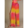 Slickblue Women's High Split Maxi Skirt, Sheer Mesh Jersey, Stretch Fit, Partywear Style, White/Yellow Multi, Size S-L - 3 of 4