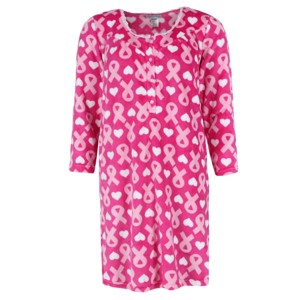 Elegant Emily Women's Heart Breast Cancer Ribbon Plush Gown - 1 of 4