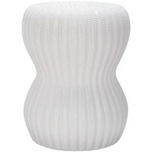 Hour Glass Garden Stool - ACS4518 - Indoor/Outdoor - White - Safavieh - 1 of 3