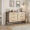 6 Dresser for Bedroom, 52" Wide Drawer with Large Storage Space, Freestanding Wooden Closet Storage Dresser Chest for Living Room - 4 of 4