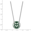 Black Bow Jewelry Sterling Silver Colorado State Rams NCAA Necklace 18 Inch - 2 of 4