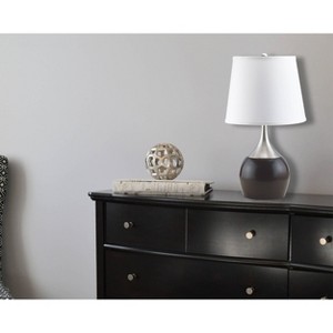 Ore International 24.5" Modern Metal Table Lamp with Touch Sensor Brown/White : Cylinder Shade, UL Listed, E26 - 1 of 3