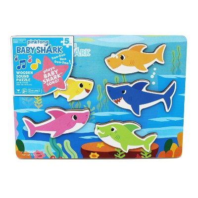 baby shark chunky wooden sound puzzle