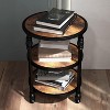 3-Tier Round End Table, Nightstand with Steel Frame for Living Room,Bedroom, Night Stand Accent Coffee Table - 4 of 4