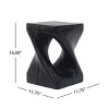 MGO Twist Shape Side Table,Coffee Table With Imitation Wood Texture Tabletop,Indoor Bedroom Small Space Coffee Table,No Assembly-Coolbibila - 4 of 4