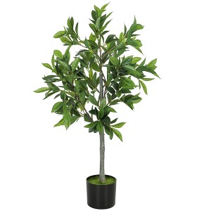 Gulches Lifelike Laurel Artificial Tree Potted Fake Plant 37 Inches Zero Maintenance Stable Structure No Assembly Indoor Home Office Decor - 1 of 4