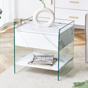Accent Cabinet Modern with Drawer Storage for Bedroom or Living Room - 17.7"W - 3irtyhousy - 1 of 4