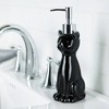 Allure Home Creations 3pc Cat Ceramic Toilet Brush Holder and Plastic Brush with Soap/Lotion Dispenser Cleaning Accessories Set Black - 2 of 4