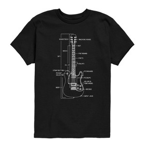Boys' - Instant Message - Guitar Diagram Short Sleeve Graphic T-Shirt - 1 of 4