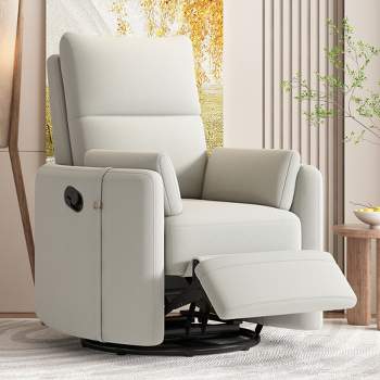 360 Degree Swivel Recliner, Manual Rocker Chair with 2 Removable Pillows - ModernLuxe