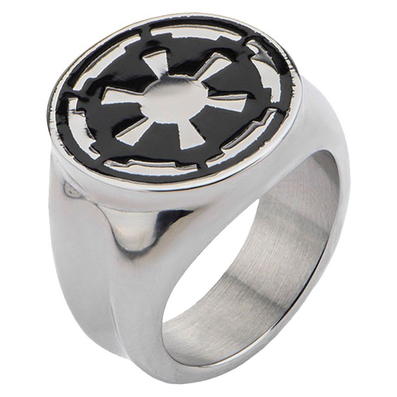 Men's Star Wars Stainless Steel Galactic Empire Symbol Ring, 1 of 3