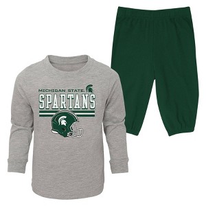 NCAA Michigan State Spartans Toddler Boys' 2pc Long Sleeve T-Shirt & Pants Set - 1 of 3