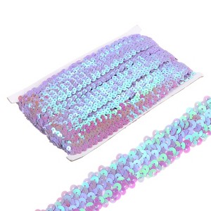 Unique Bargains Waterproof Flat Elastic Crafts Sewing Dress Sequins Trim Ribbon - 1 of 4